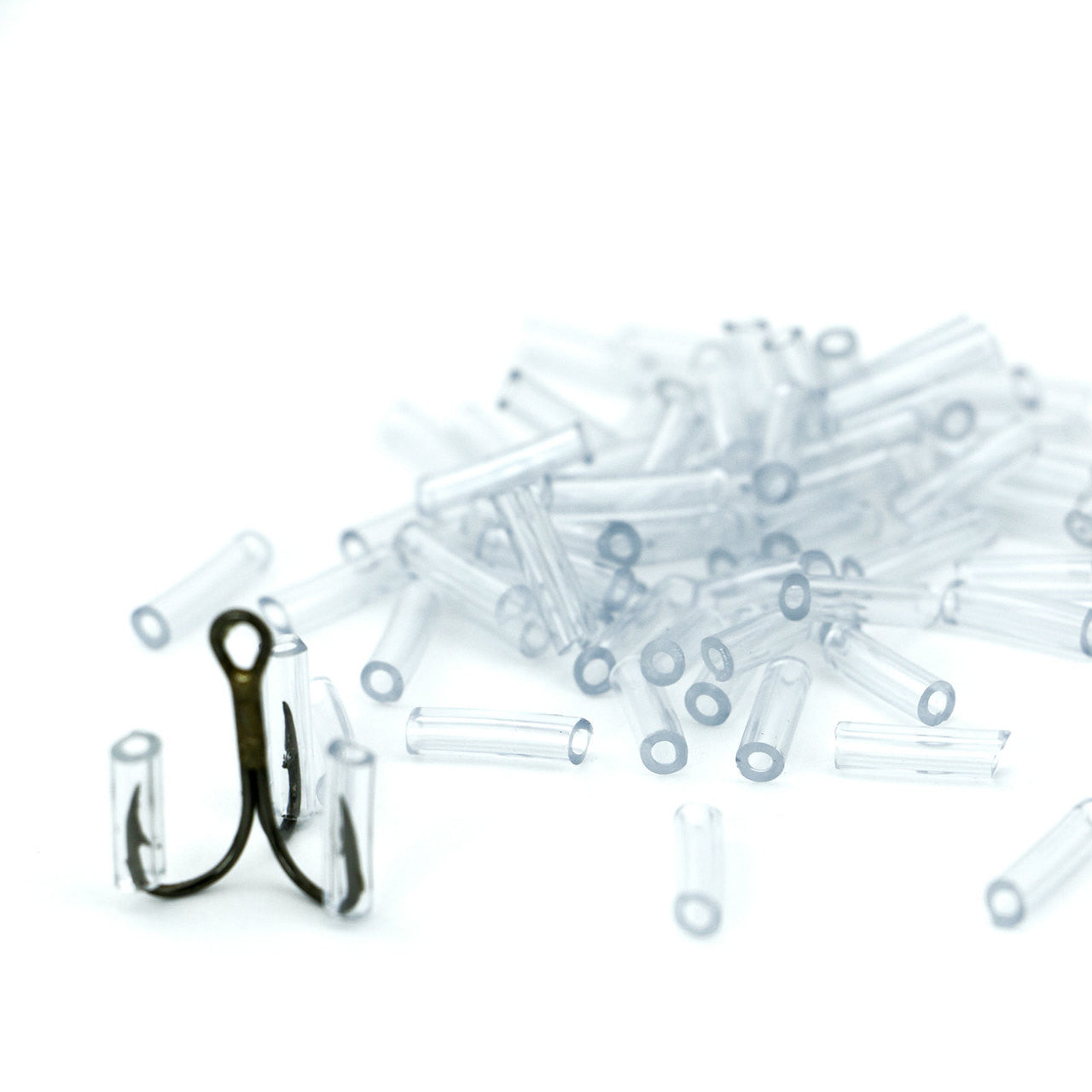 clear plastic fishing hooks Pre-Cut Pieces of Vinyl Tubing for Fish Hook Protectors 3/32" I.D. / 500