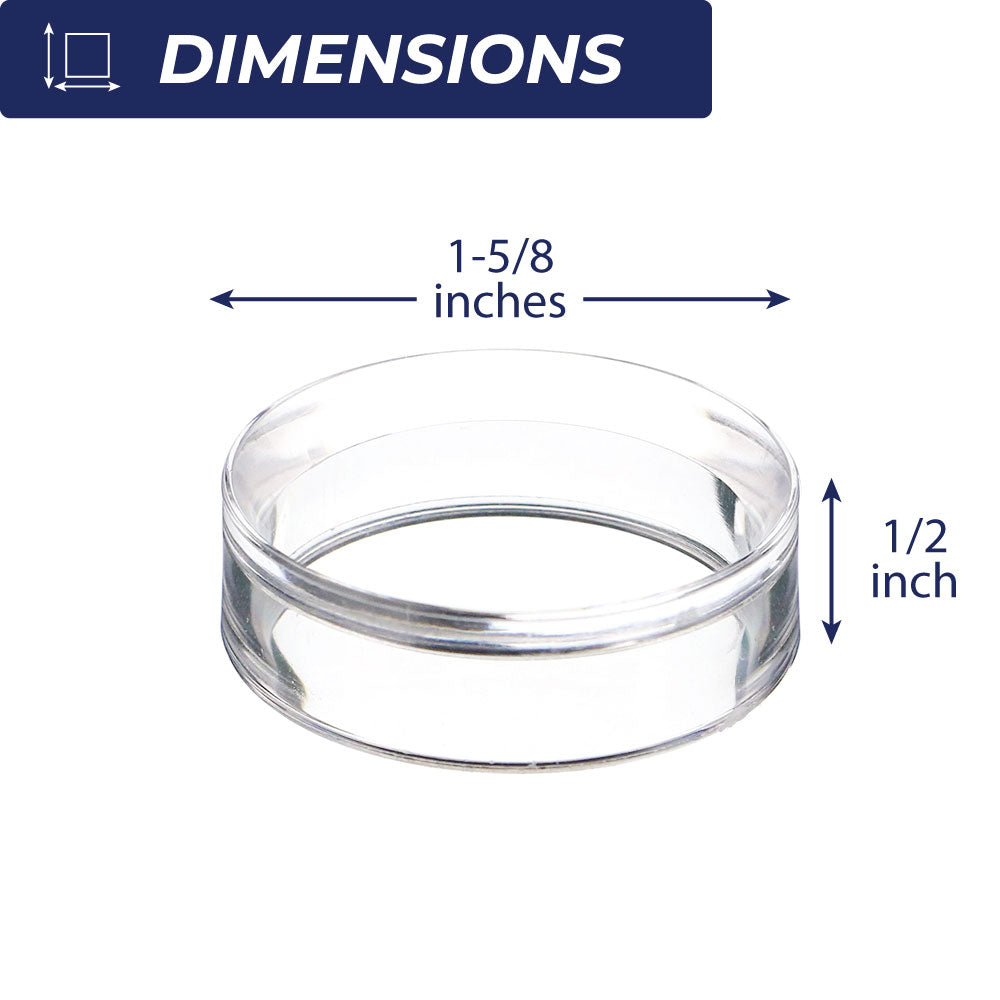 1-5/8" x 1/2" Clear Acrylic Beveled Sphere Display Stands