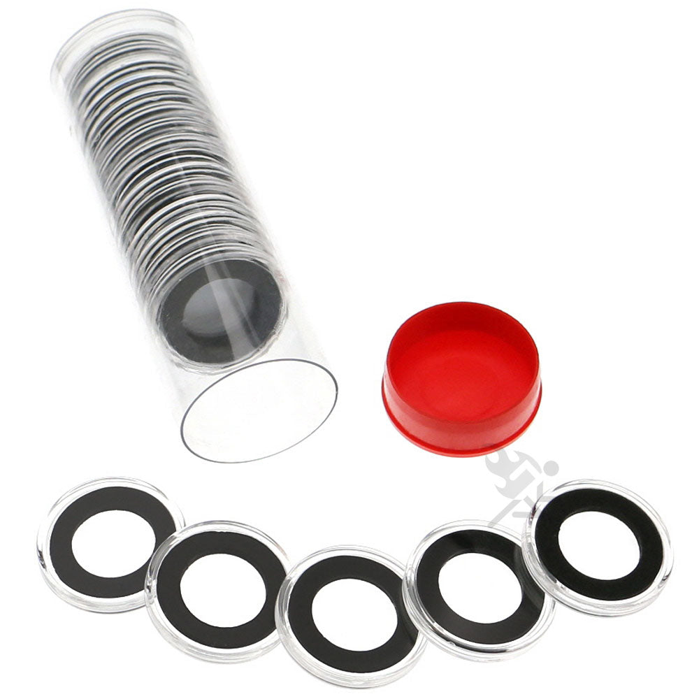 Capsule Tube & 20 Ring Fit 17mm Coin Holders for Russian 10 Kopeks