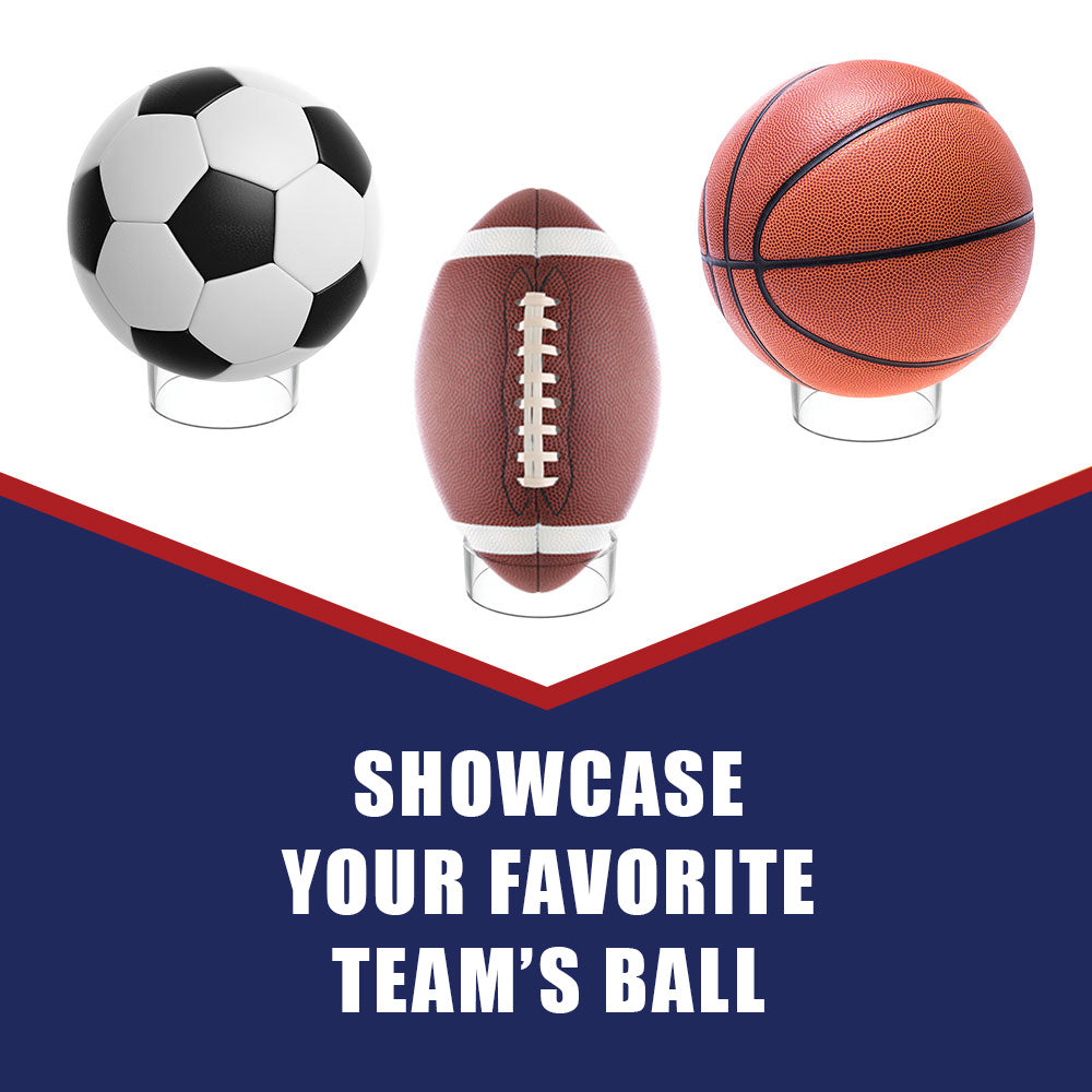 3 x 1 inch Acrylic Sports Ball Display Ring Pedestal Basketball Football Volleyball Bowling Ball
