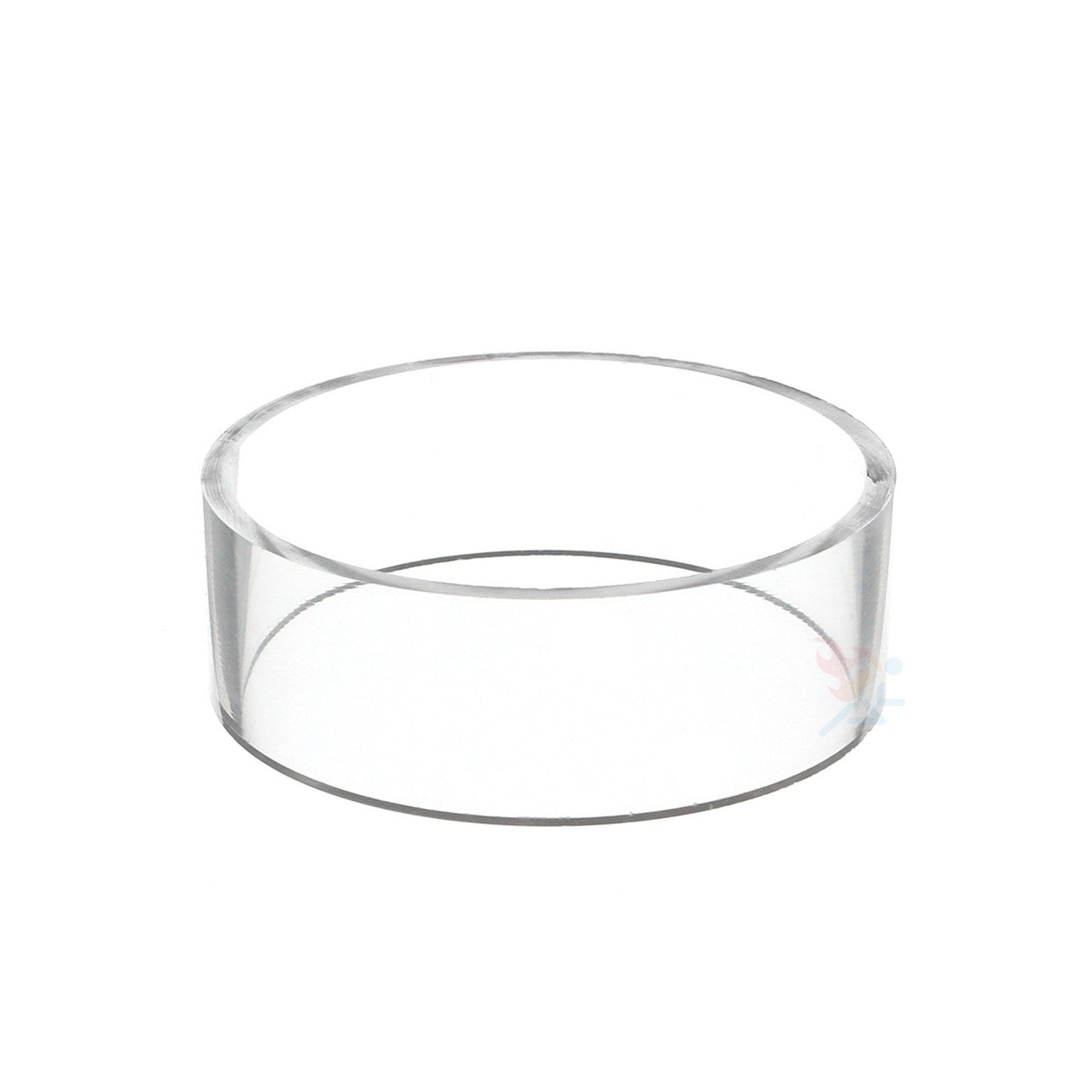 A clear acrylic sports ball display ring designed to hold a ball for display purposes.