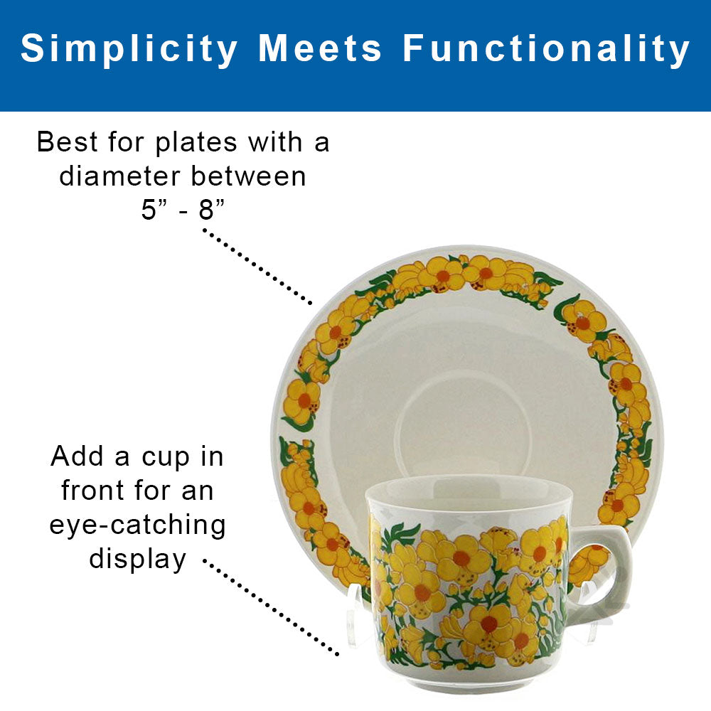 Acrylic 4.5-inch Heavy Duty Plate Display Stand for 5" - 8" Plates Saucers Frames Tiles