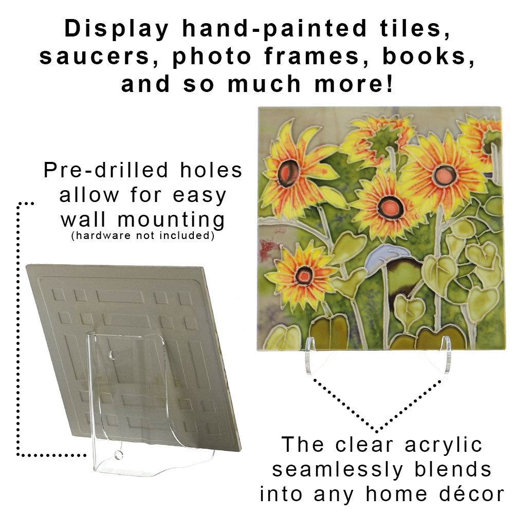 Acrylic 4.5-inch Heavy Duty Plate Display Stand for 5" - 8" Plates Saucers Frames Tiles