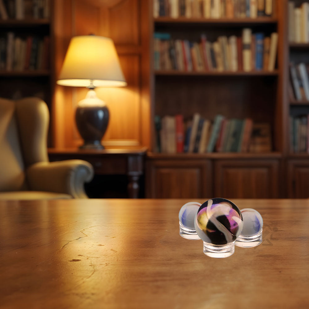 5/8" x 1/4" Acrylic Beveled Ring Marble Sphere Stands