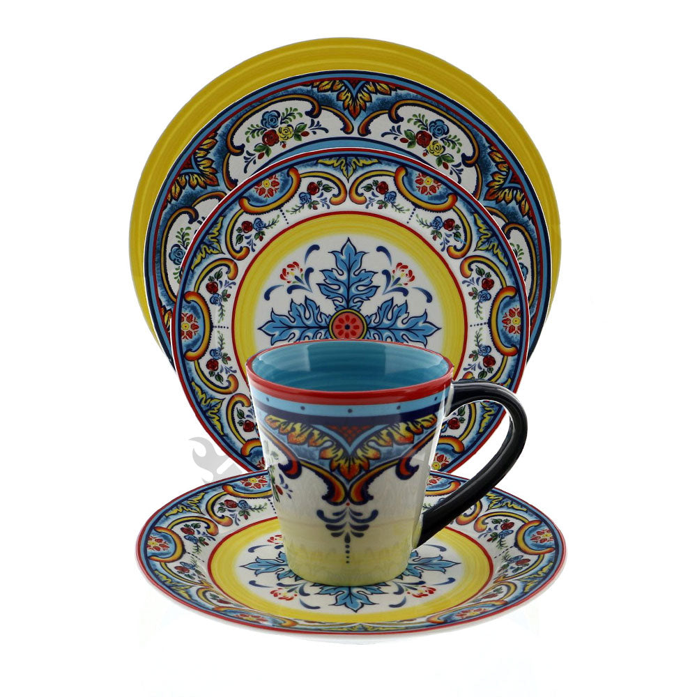 5-Piece Dinnerware Display Stand for Kitchenware Plates & Saucer China Place Setting Holder