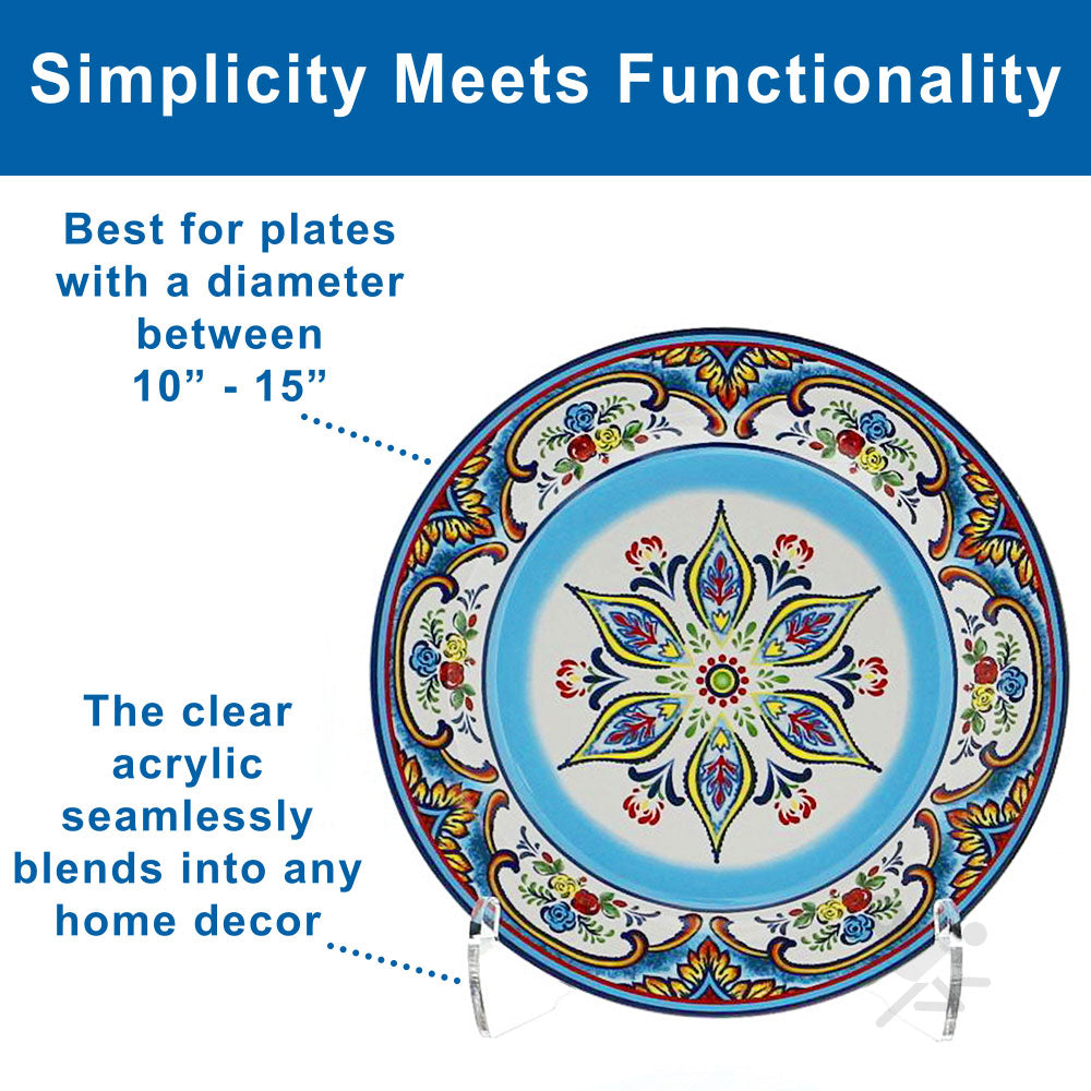 Acrylic 9-inch Heavy Duty Plate Display Stand for 10" - 15" Plates Chargers Frames