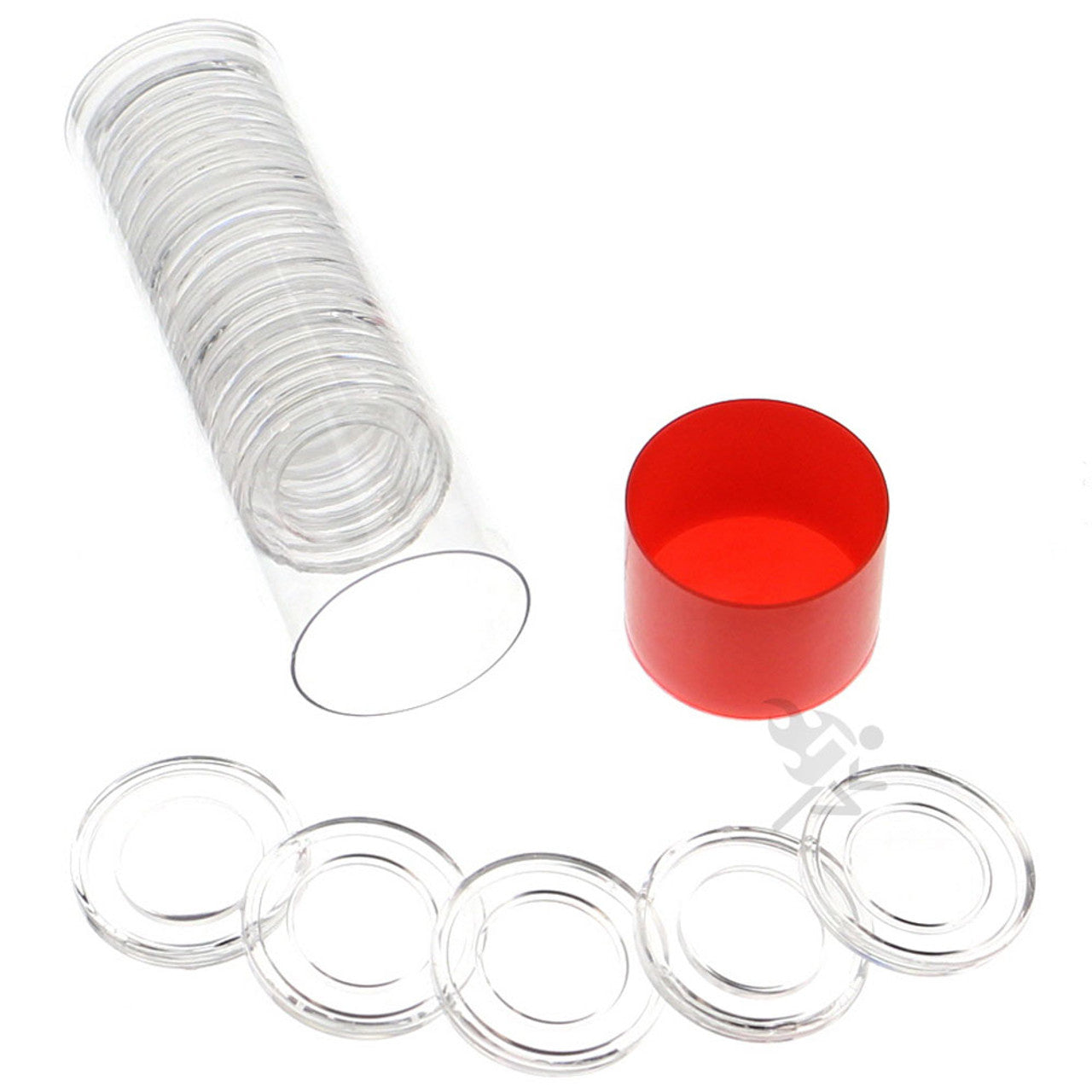 Capsule Tube & 20 Direct Fit 18mm Coin Holders for US Dimes