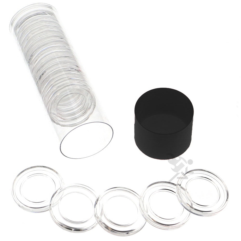 Capsule Tube & 20 Direct Fit 19mm Coin Holders for US Penny/Cent