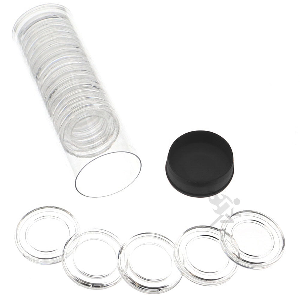 Capsule Tube & 20 Direct Fit 19mm Coin Holders for US Penny/Cent