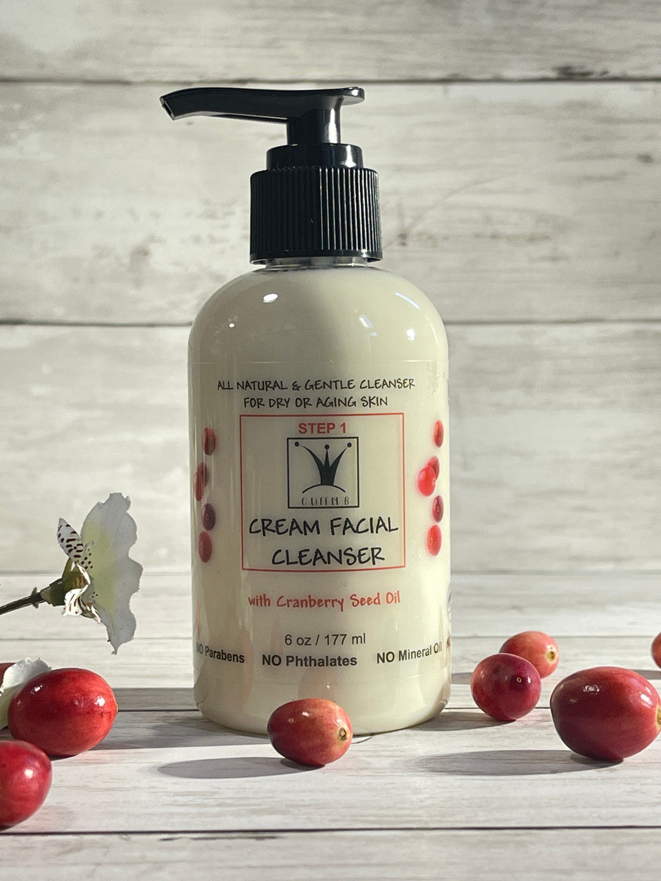 Cream Facial Cleanser All Natural Cleanser with Cranberry Seed Oil 6oz