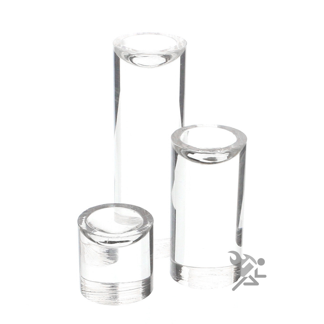 3 Piece Dimple Riser Clear Round Columns Set