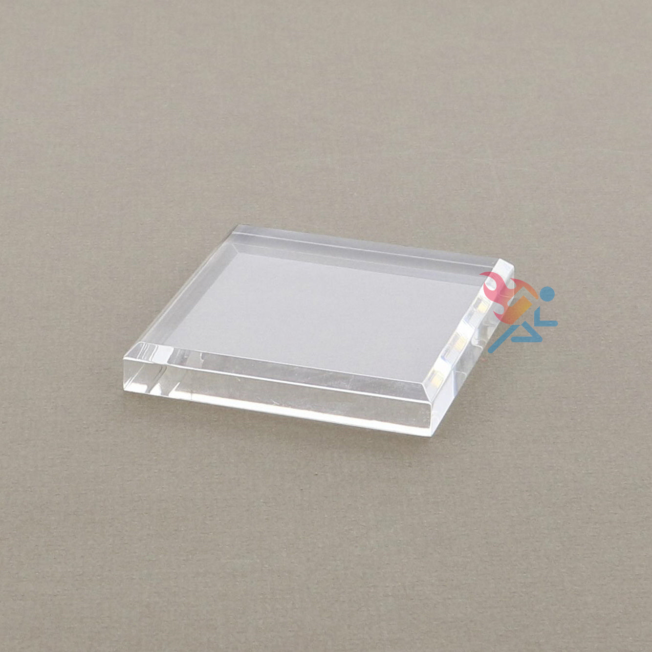 Acrylic Display Stand Block with Beveled Edge, 1/2" H x 3" Square