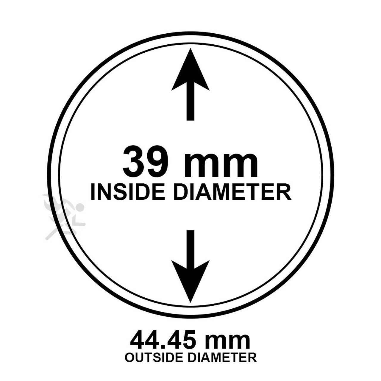 Capsule Tube & 20 Direct Fit 39mm Coin Holders for 1oz Silver Rounds