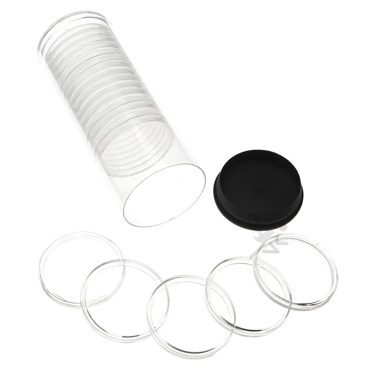 Capsule Tube & 20 Direct Fit 39mm Coin Holders for 1oz Silver Rounds