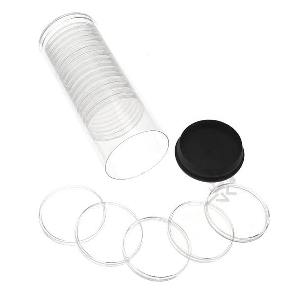 Capsule Tube & 20 Direct Fit 40.6mm Coin Holders for 1oz Silver Eagles