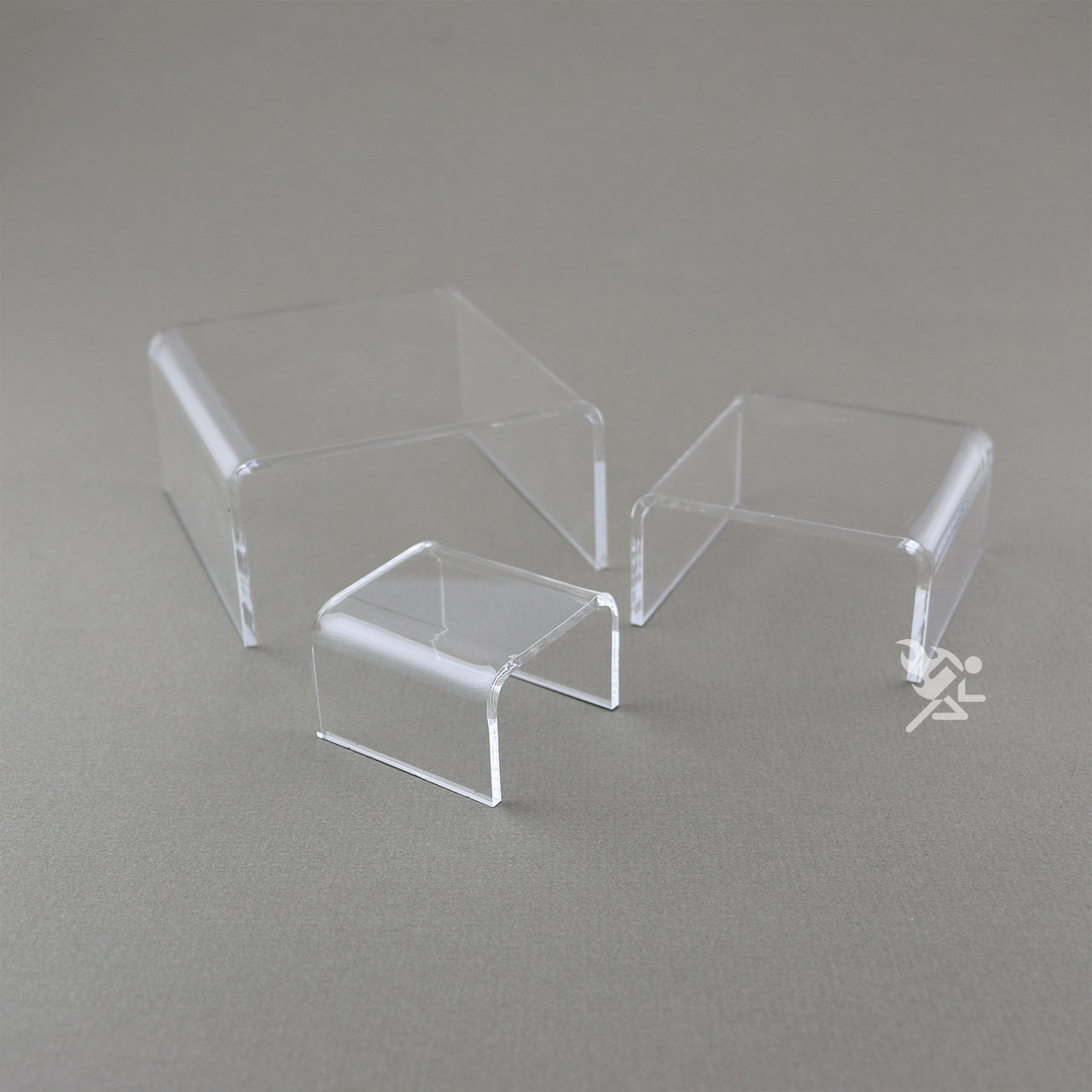 3 Piece Display Risers Clear Acrylic Riser Shelf for Action Figures Cupcake Candy Treat Display