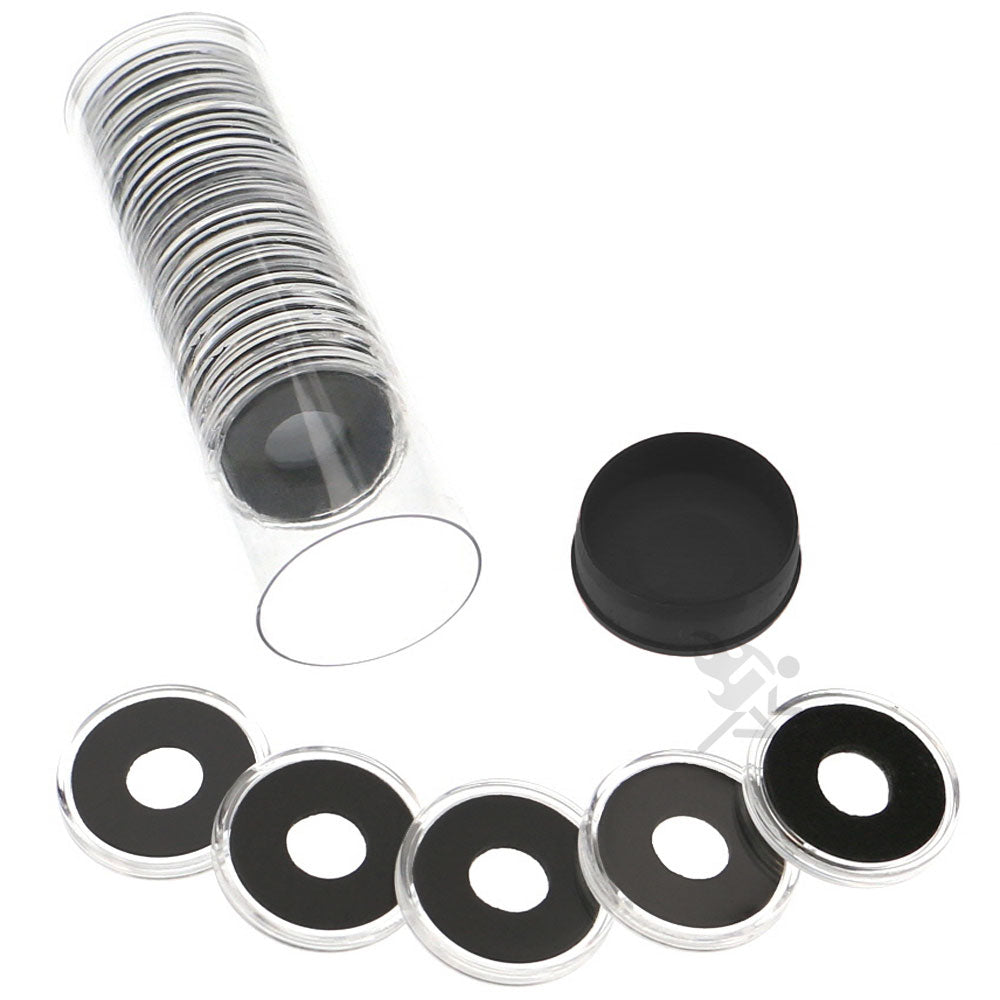 Capsule Tube & 20 Ring Fit 11mm Coin Holders