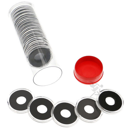 Capsule Tube & 20 Ring Fit 11mm Coin Holders