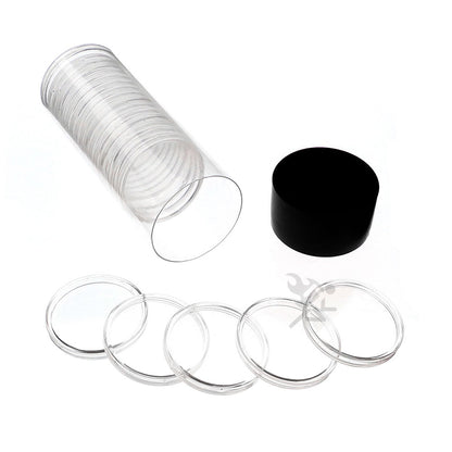 Capsule Tube & 20 Direct Fit 39mm Coin Holders for 1oz Silver Rounds