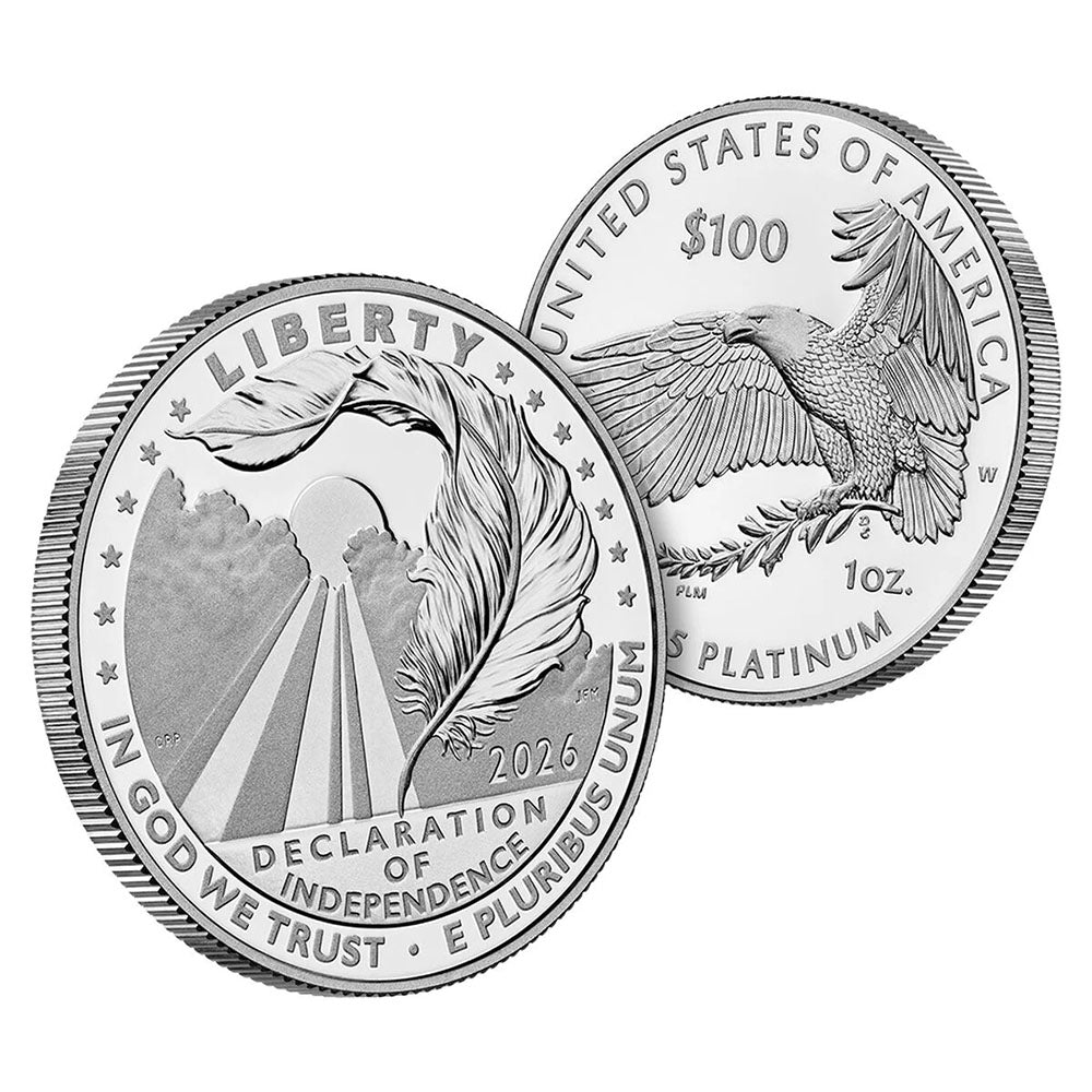 Charters of Freedom 2026 Platinum Proof Coin - Declaration of Independence