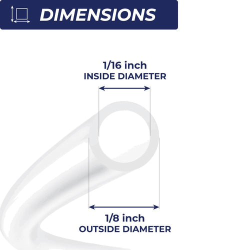 Clear Flexible 1/16" ID x 1/8" OD Vinyl Tubing