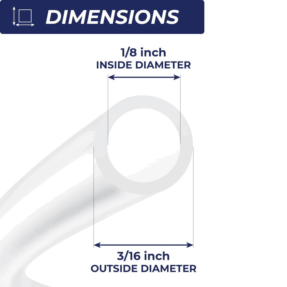 Clear Flexible 1/8" ID x 3/16" OD Vinyl Tubing