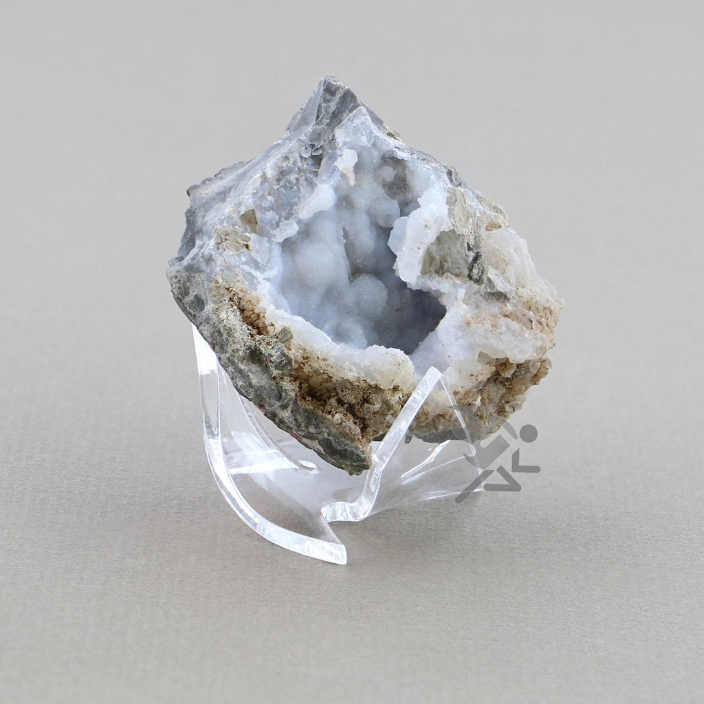 Fossil Geode Mineral Triangle Lotus Display Stands, 1-3/4"