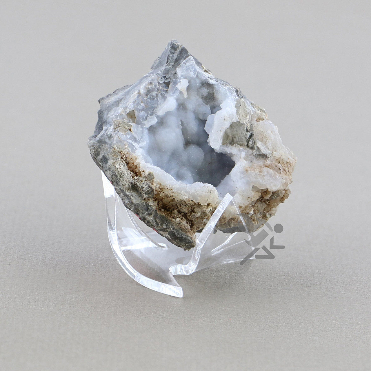 Fossil Geode Mineral Triangle Lotus Display Stands, 1-3/4"