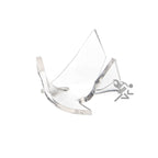 Fossil Geode Mineral Triangle Lotus Display Stands, 1-3/4"