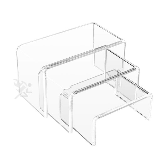 3pc Clear Acrylic Beveled Edge Display Risers
