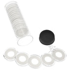 Capsule Tube & 20 Ring Fit 14mm Coin Holders for 1/20oz Gold Maple Leaf