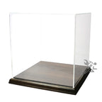 Acrylic Display Box 8" x 8" x 8" Dustproof Showcase with Solid Walnut Base
