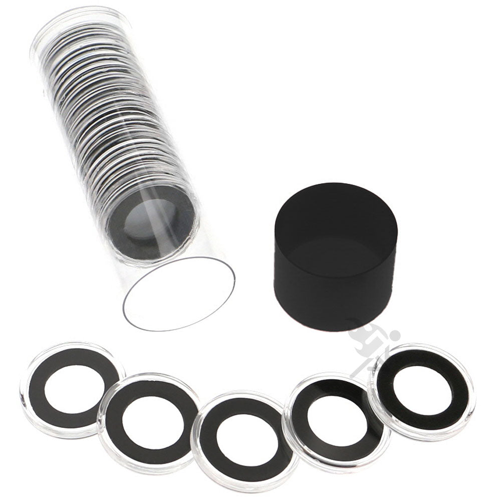 Capsule Tube & 20 Ring Fit 17mm Coin Holders for Russian 10 Kopeks