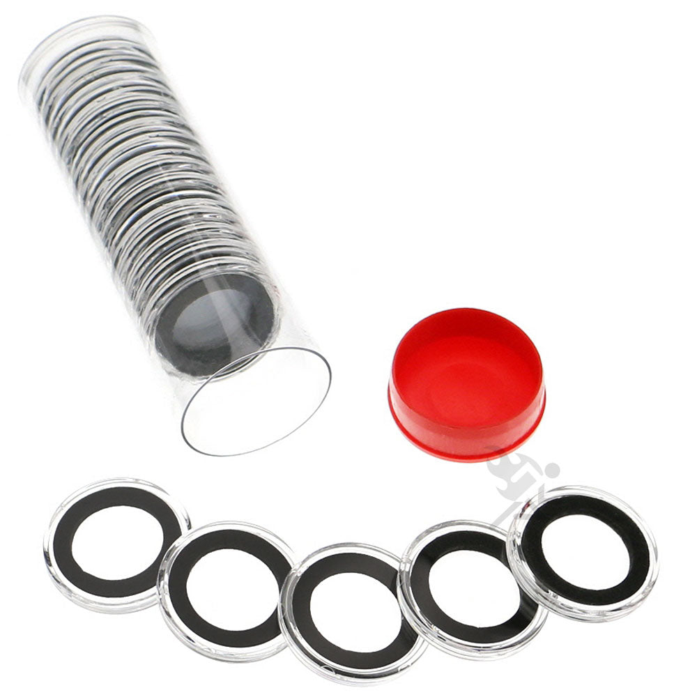 Capsule Tube & 20 Ring Fit 19mm Coin Holders for US Penny/Cent