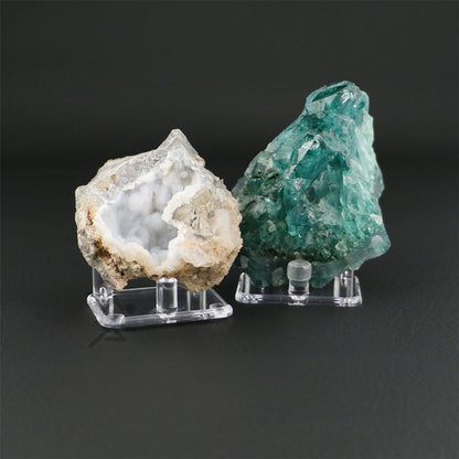 Mineral Geode Fossil Display Stands, 2" Acrylic Three-Peg Holders