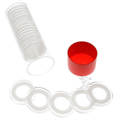 Capsule Tube & 20 Air-Tite 20mm Ring Fit Coin Capsules for 1/4oz Gold Maple Leaf