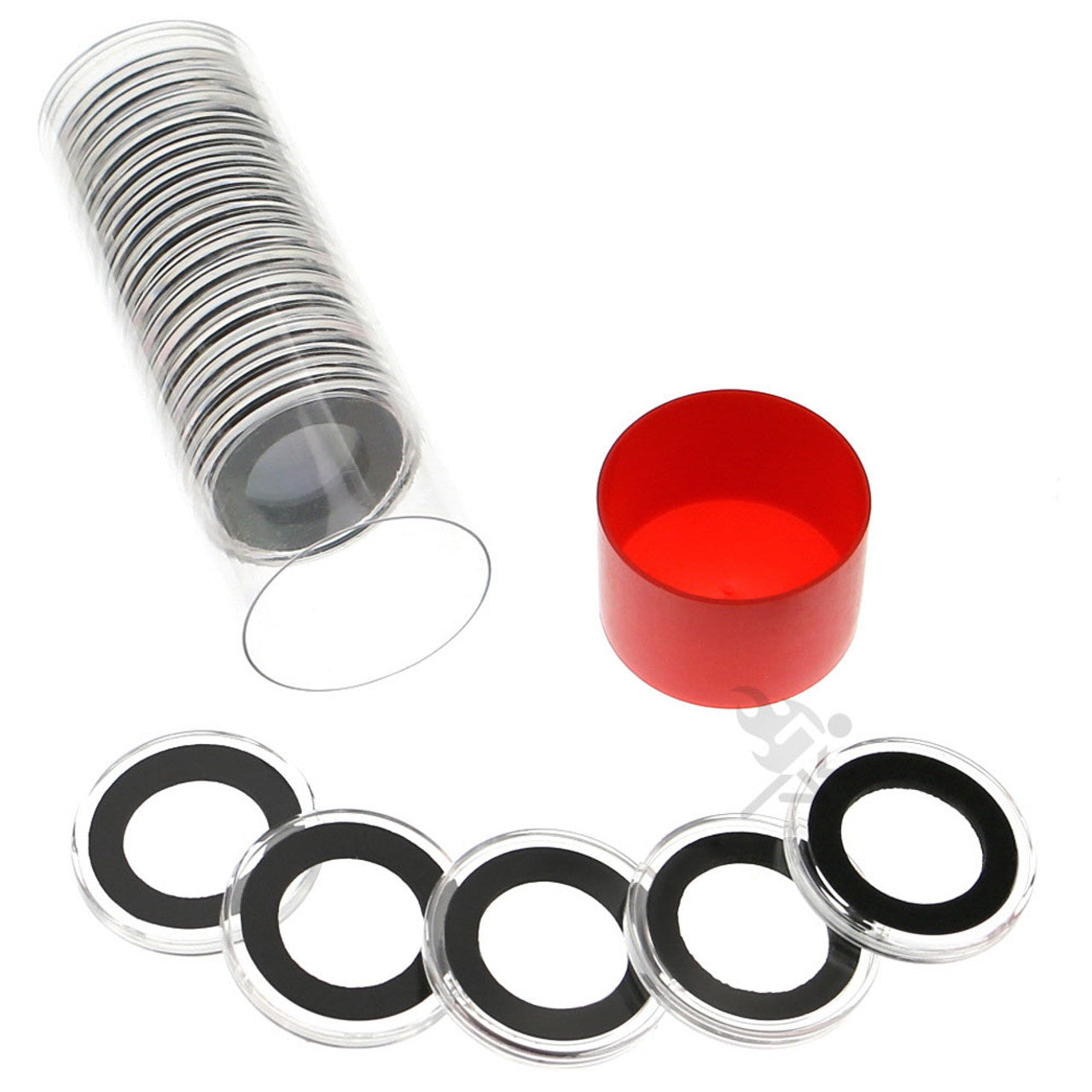 Capsule Tube & 20 Ring Fit 21mm Coin Holders for US Nickels – OnFireGuy