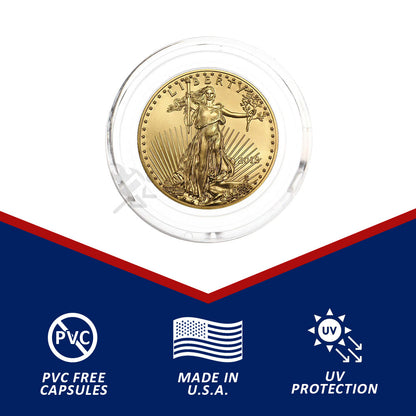 Direct Fit 22mm Coin Holders for 1/4oz Gold Eagles