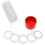 Capsule Tube & 20 Ring Fit 23mm Coin Holders for 1/4oz Gold Libertads