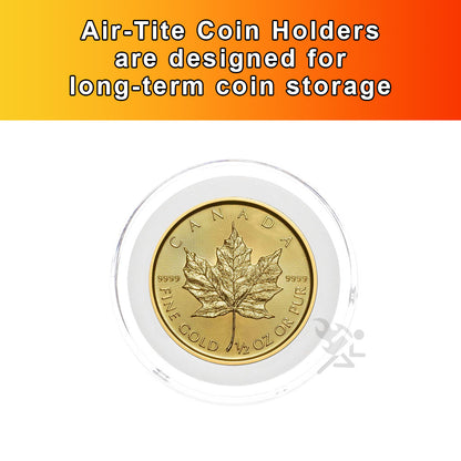 Air-Tite 25mm Coin Capsules for 1/2oz Gold Maple Leaf