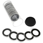 Capsule Tube & 20 Ring Fit 26mm Coin Holders for Presidential Dollars