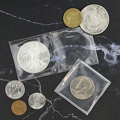 Double Pocket 2 x 2 Vinyl Flips Safe for Long Term Coin Storage