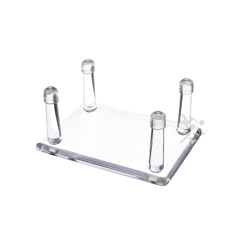 Hunting Duck Decoy Fossil Geode Mineral Display Stands, 3.4" Four Peg Holders