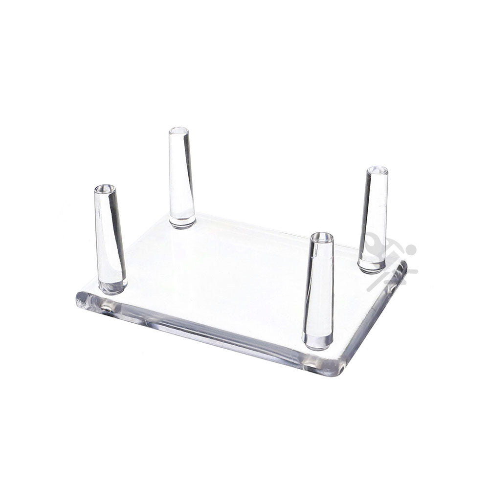 Hunting Duck Decoy Fossil Geode Mineral Display Stands, 3.4" Four Peg Holders