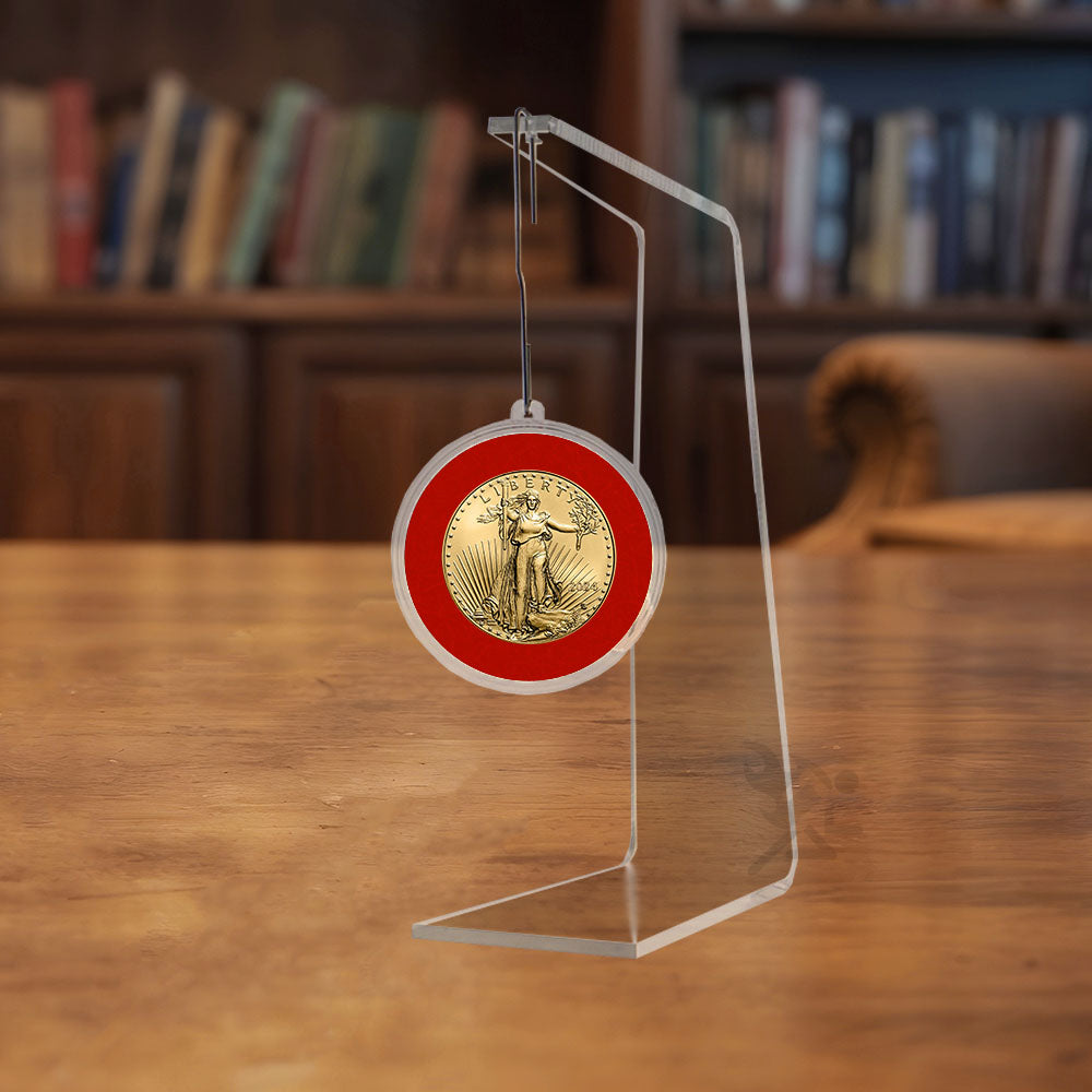 32.7mm Velour Ring Ornament Loop Coin Holders for 1oz Gold Eagles