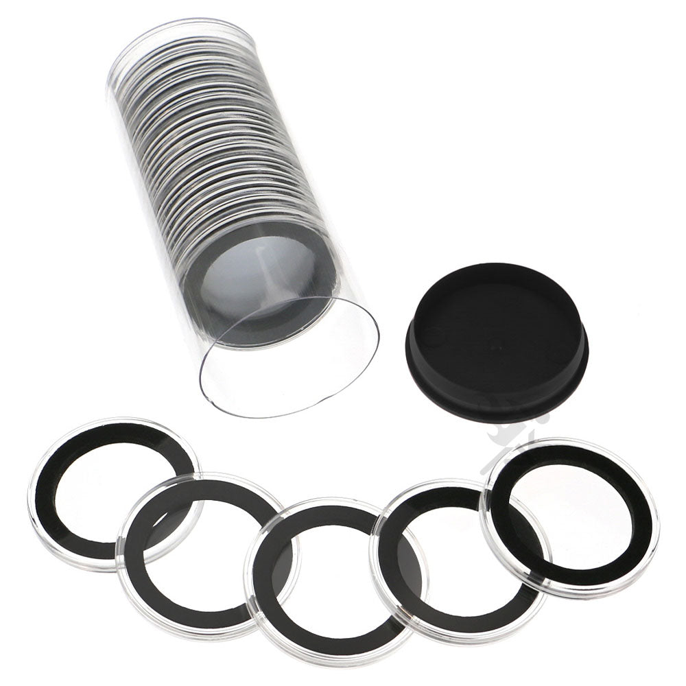 Capsule Tube & 20 Ring Fit 36mm Coin Holders for 1/2oz Silver Lunar