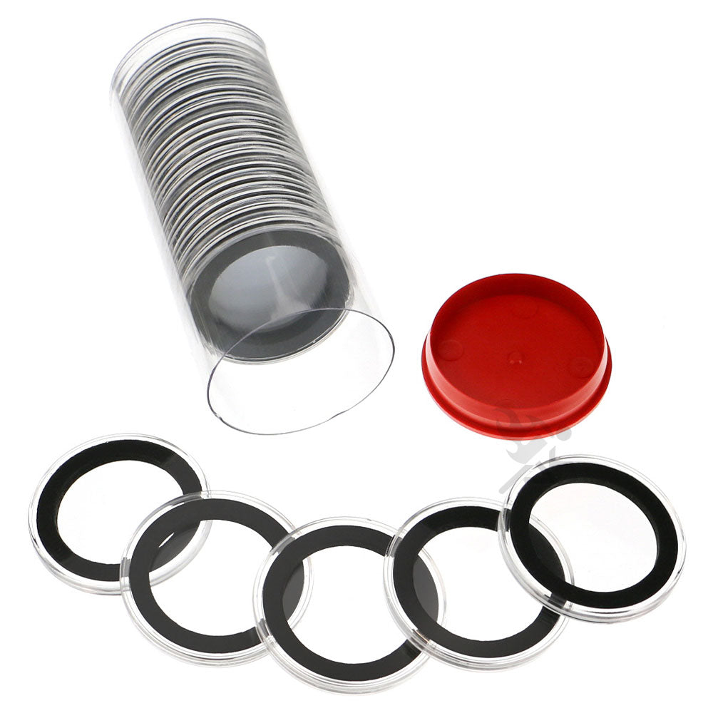 Capsule Tube & 20 Ring Fit 36mm Coin Holders for 1/2oz Silver Lunar