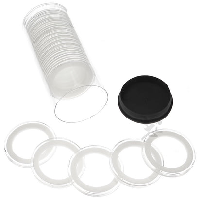 Capsule Tube & 20 Ring Fit 36mm Coin Holders for 1/2oz Silver Lunar