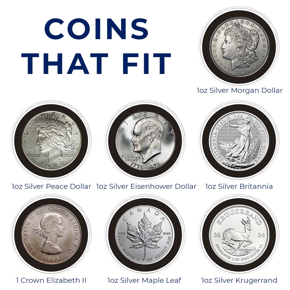 38mm Ring Fit Coin Holders for 1oz Silver Dollars