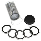 Capsule Tube & 20 Ring Fit 39mm Coin Holders for 1oz Silver Rounds
